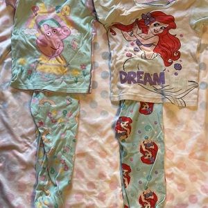 Toddler girls pjs pajamas size 5T Lot of 2